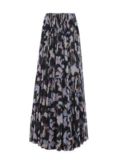 CHLOÉ Skirts Woman Gathered maxi skirt in silk georgette w