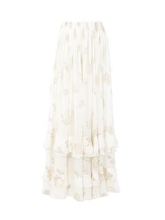 CHLOÉ Skirts Woman Fluid maxi skirt in silk jacquard & lurex w