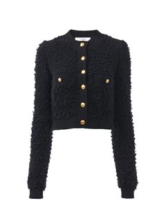 CHLOÉ Knitwear Woman Short fitted cardigan in tweed knit w