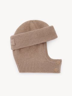 CHLOÉ Hats Woman The Chloé Signature Knit balaclava in wool & cashmere w