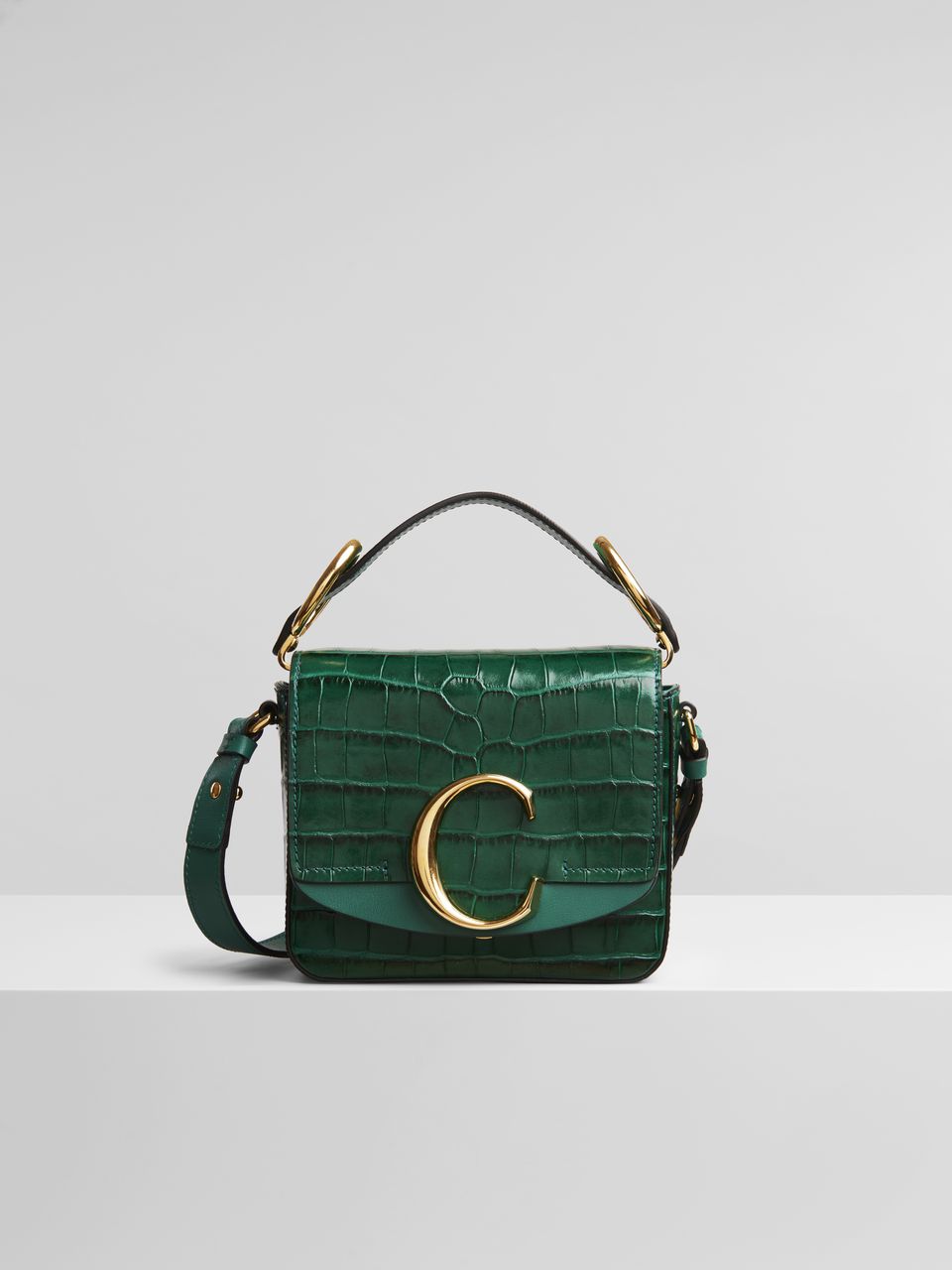 green croc handbag