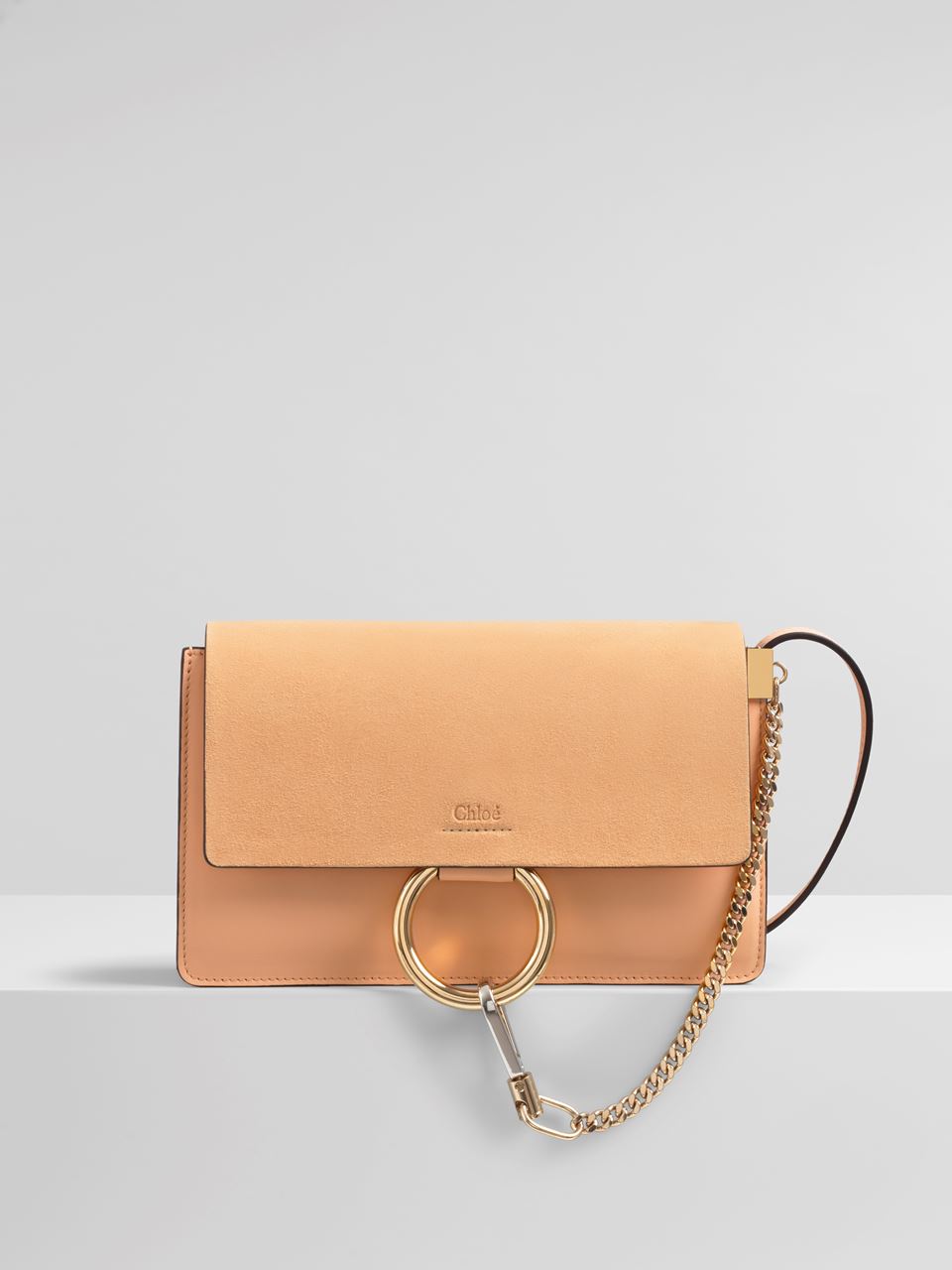 chloé faye small leather and suede shoulder bag