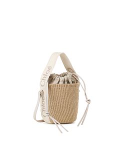 CHLOÉ Tote bag Woman Small Woody tote bag in natural fibres w