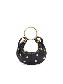 CHLOÉ Shoulder bag Woman Small Bracelet Hobo bag in grained leather with studs w