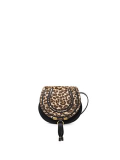 CHLOÉ Shoulder bag Woman Small Marcie saddle bag in leopard-print leather w