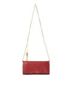 CHLOÉ Pouch Woman Chloé Spin flap wallet on chain in grained leather w