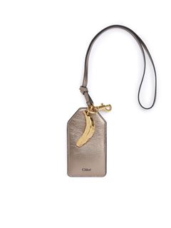 CHLOÉ Pouch Woman Chloé Symbols Banana tag in metallised leather w