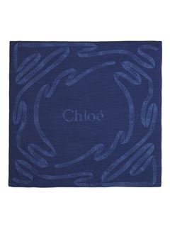 CHLOÉ Scarves Woman Square shawl in wool, silk & cashmere w