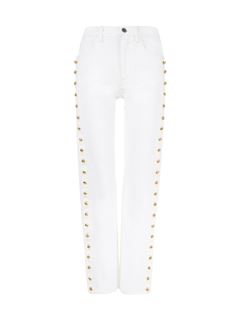 CHLOÉ Pants Woman Cropped slim scallop jeans in denim w