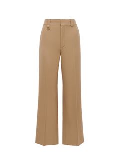 CHLOÉ Pants Woman Cropped tailored trousers in wool grain de poudre w