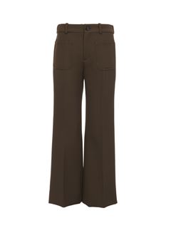 CHLOÉ Pants Woman Cropped bootcut pants in cavalry wool w