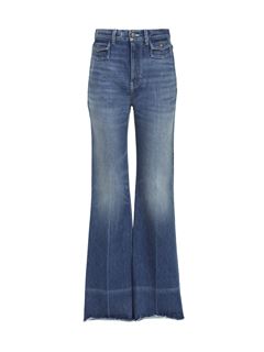 CHLOÉ Pants Woman High-rise flare jeans in denim w