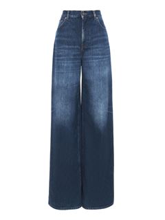 CHLOÉ Pants Woman Wide-leg jeans in denim w