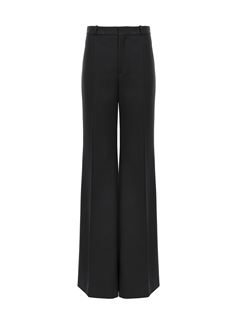 CHLOÉ Pants Woman Flared tailored trousers in wool grain de poudre w