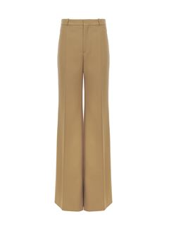 CHLOÉ Pants Woman Flared tailored trousers in wool grain de poudre w