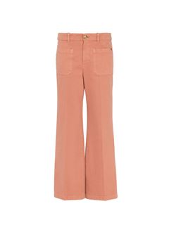 CHLOÉ Pants Woman Cropped bootcut trousers in cotton velvet w