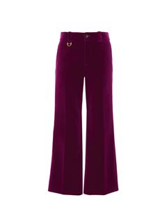 CHLOÉ Pants Woman Cropped bootcut pants in velvet w