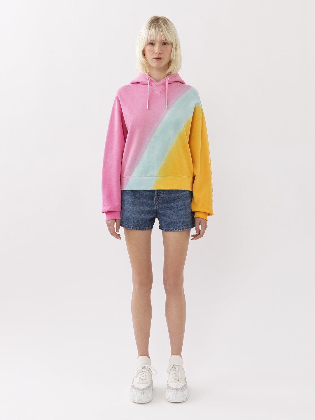 Blue pink and hot sale yellow hoodie