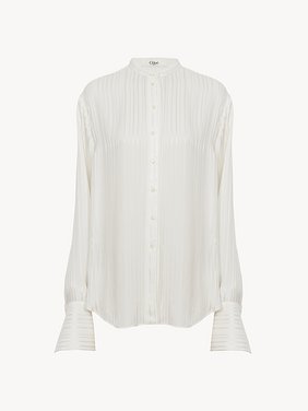 Oversized blouse in viscose & silk satin Viscose & silk satin stripe
Iconic Milk