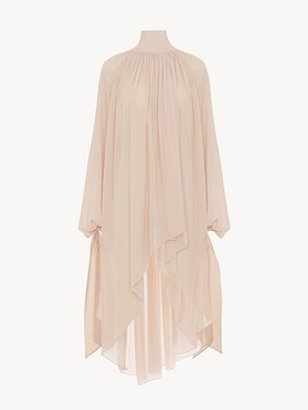 Fluid tunic dress in silk georgette Silk georgette
Pearl Blush