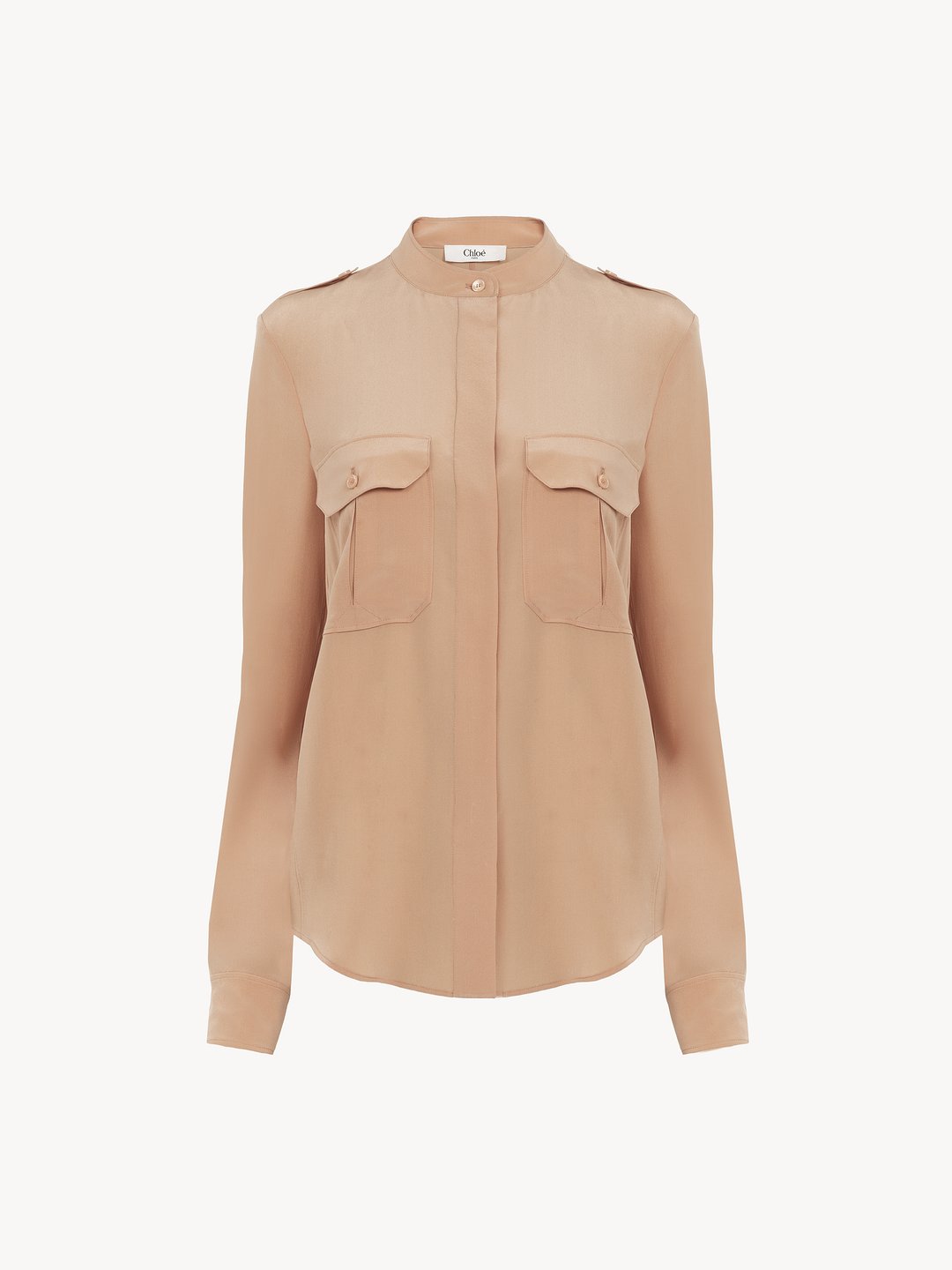 Chloé outlets Beige Pink Yellow Blouse Button-down Top