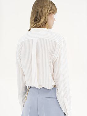 Collarless shirt in striped viscose Light viscose stripe
Whisper White Top view of the product