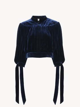 Gathered cropped top in velvet Liquid velvet
Summer Night