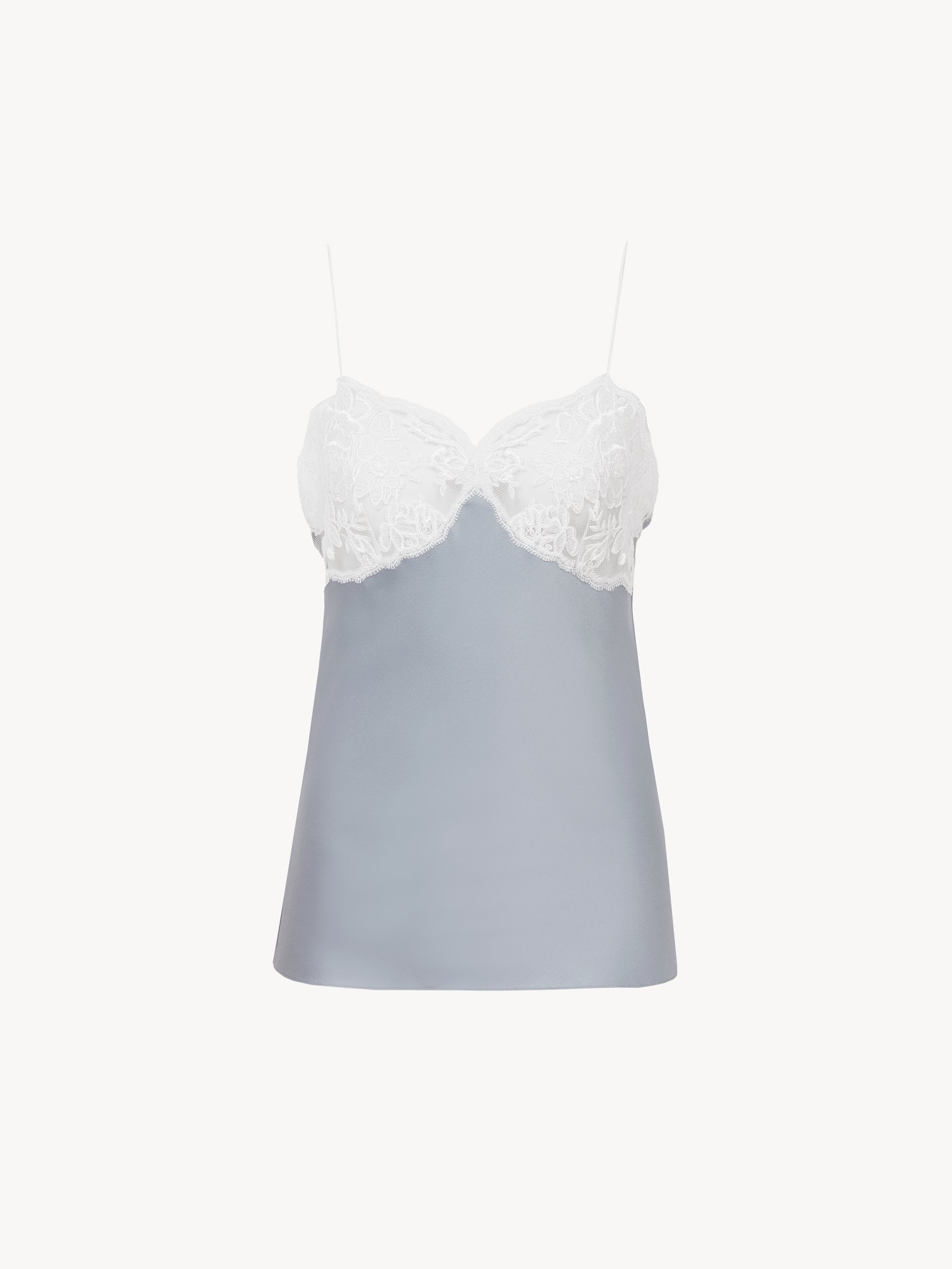 Camisole top in satin & lace Washed crêpe satin
Ash Blue