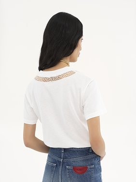 Guipure T-shirt in cotton jersey Snake capsule organic cotton light jersey
White Top view of the product