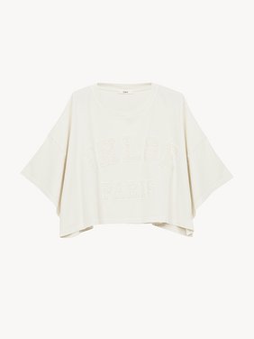 Cropped logo T-shirt in cotton jersey College organic cotton light jersey
Coconut Milk