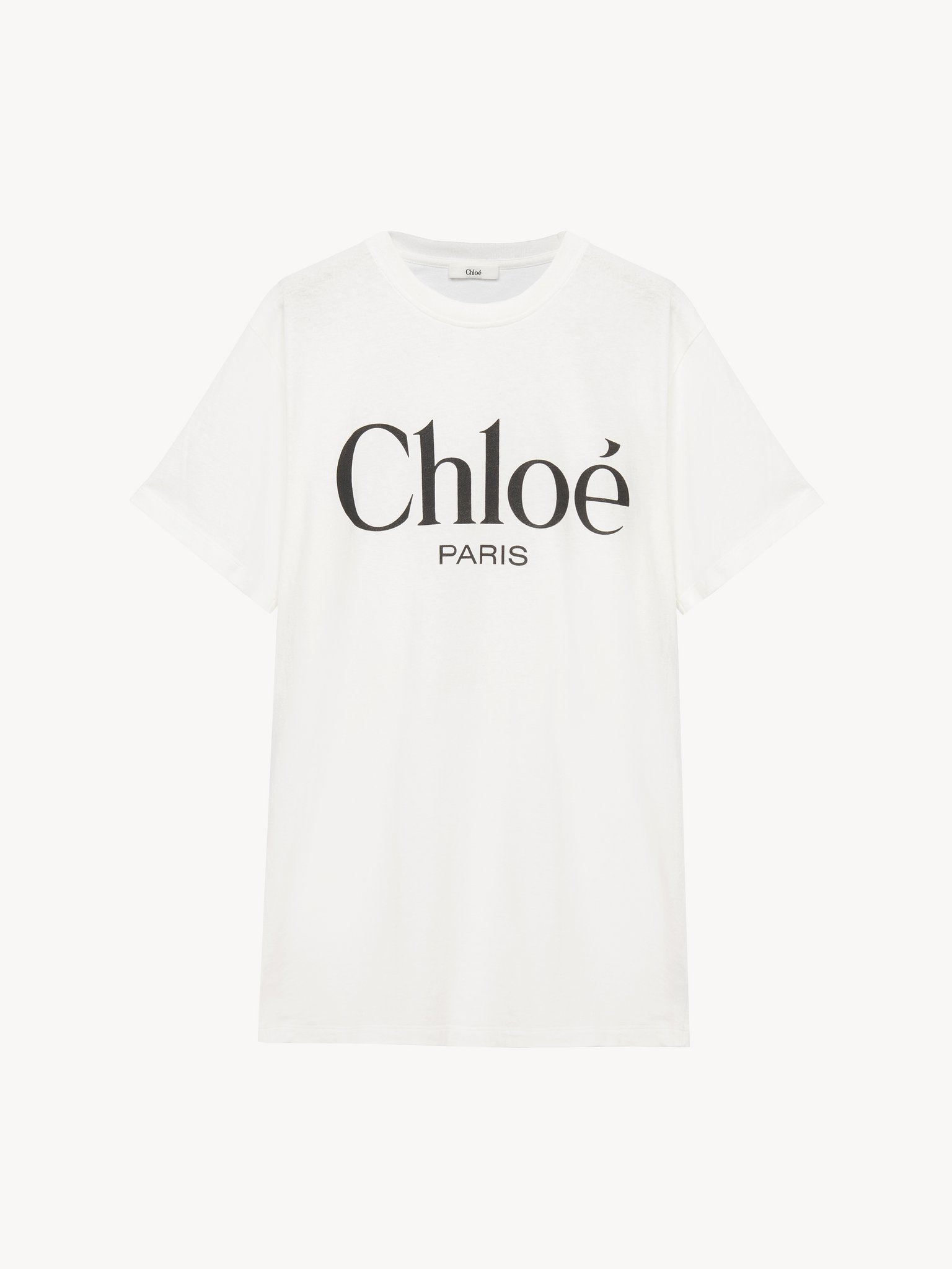 Oversized logo T-shirt in cotton jersey Light washed cotton logo jersey
White