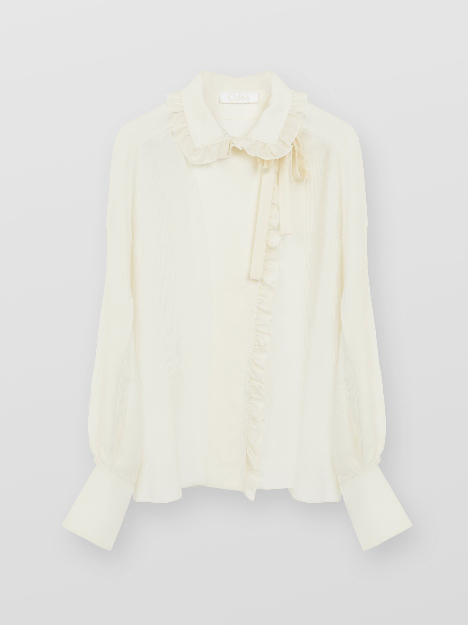 silk ruffle top