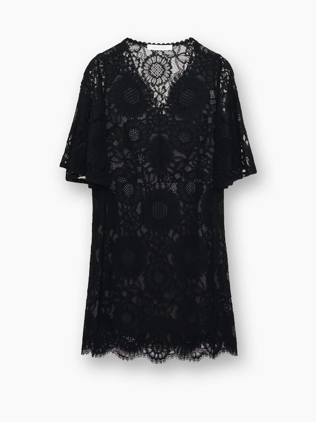 black butterfly sleeve dress