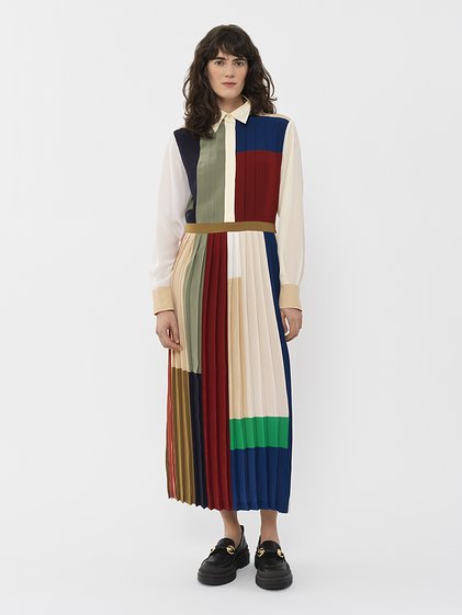 1901 colorblock midi dress