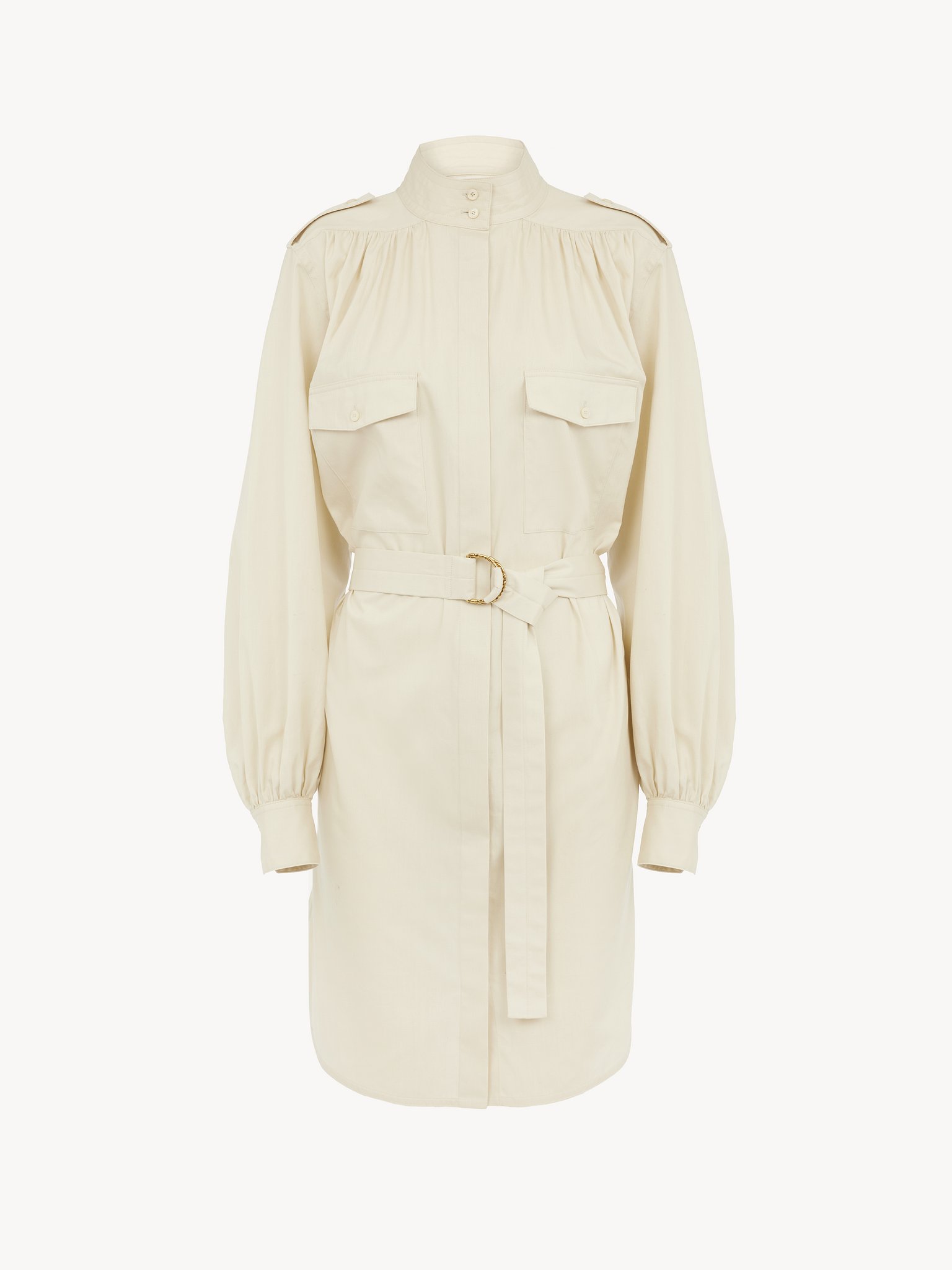 Chloé Utilitarian Shirt Dress In Light Cotton Poplin | Chloé AD