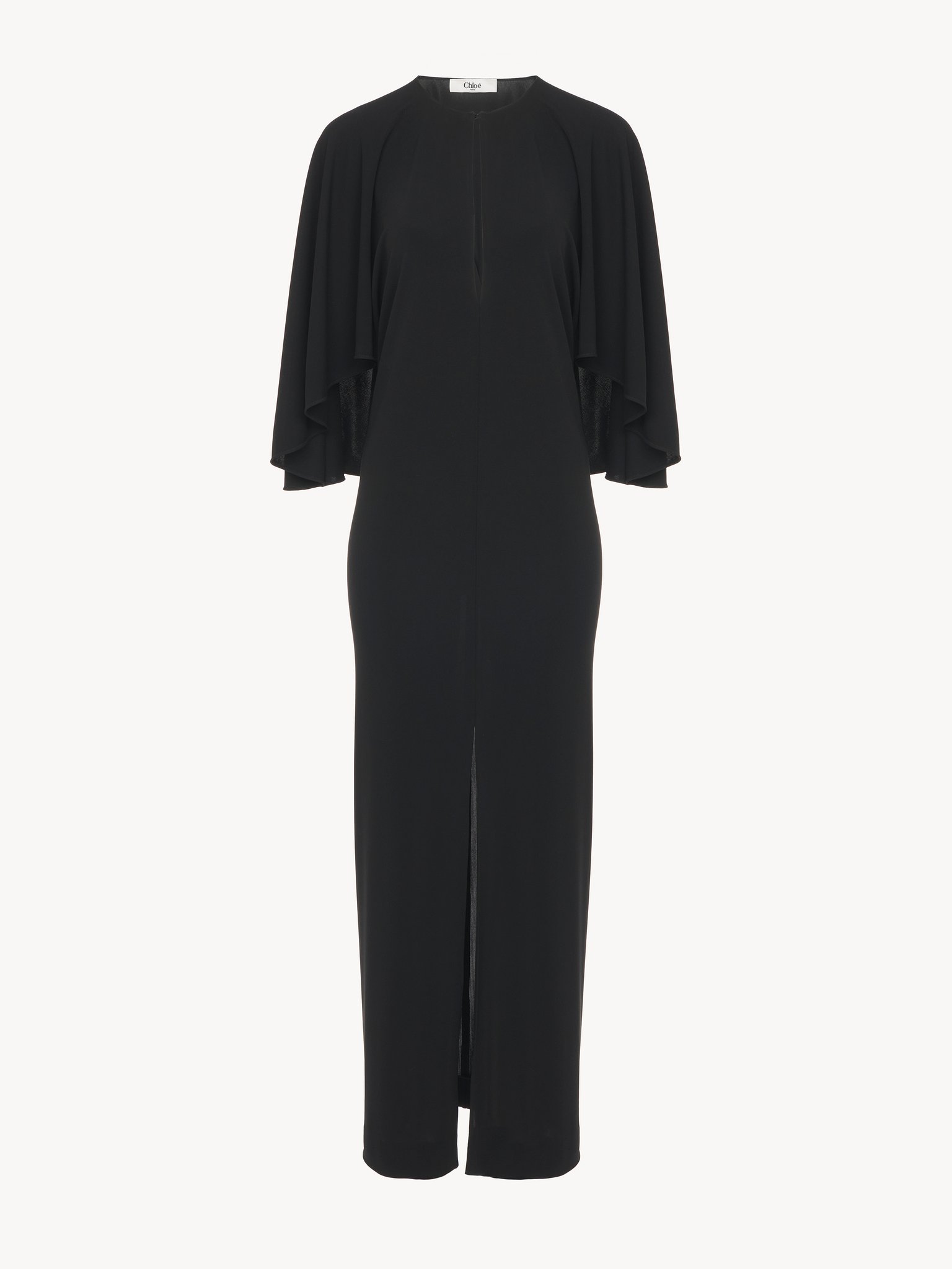 Long cape dress in crêpe jersey Crêpe jersey
Black