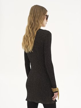 Fitted mini dress in lurex knit Lurex ribbed knit
Black Gold 