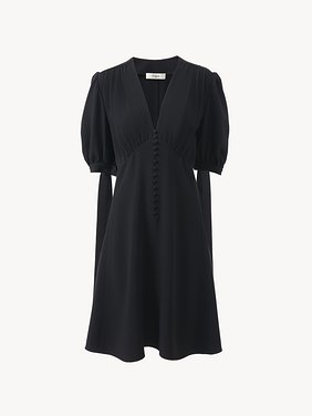 A-line dress in crêpe Soft viscose-mix crêpe
Black