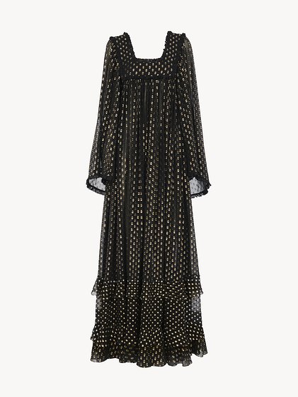 Chloé Ruffled Maxi Dress In Light Silk | Chloé HK