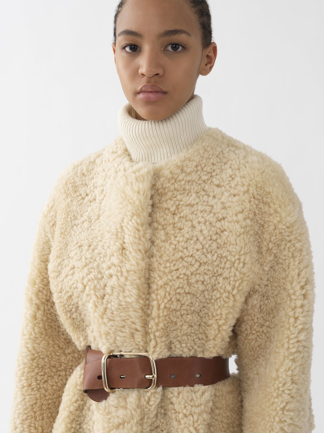 funnel neck cocoon coat