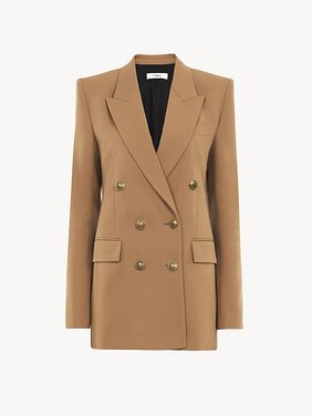 Tailored jacket in wool grain de poudre Lower-impact wool grain de poudre
Coconut Brown