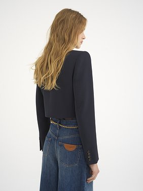 Cropped Spencer jacket in wool grain de poudre Lower-impact wool grain de poudre
Eclipse Blue 