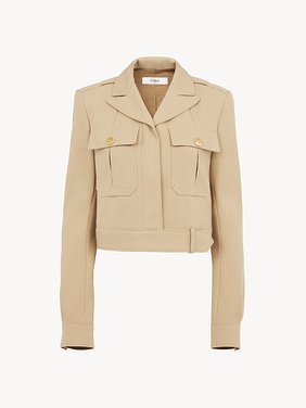 Cropped saharienne jacket in cotton drill Organic cotton drill
Worn Brown