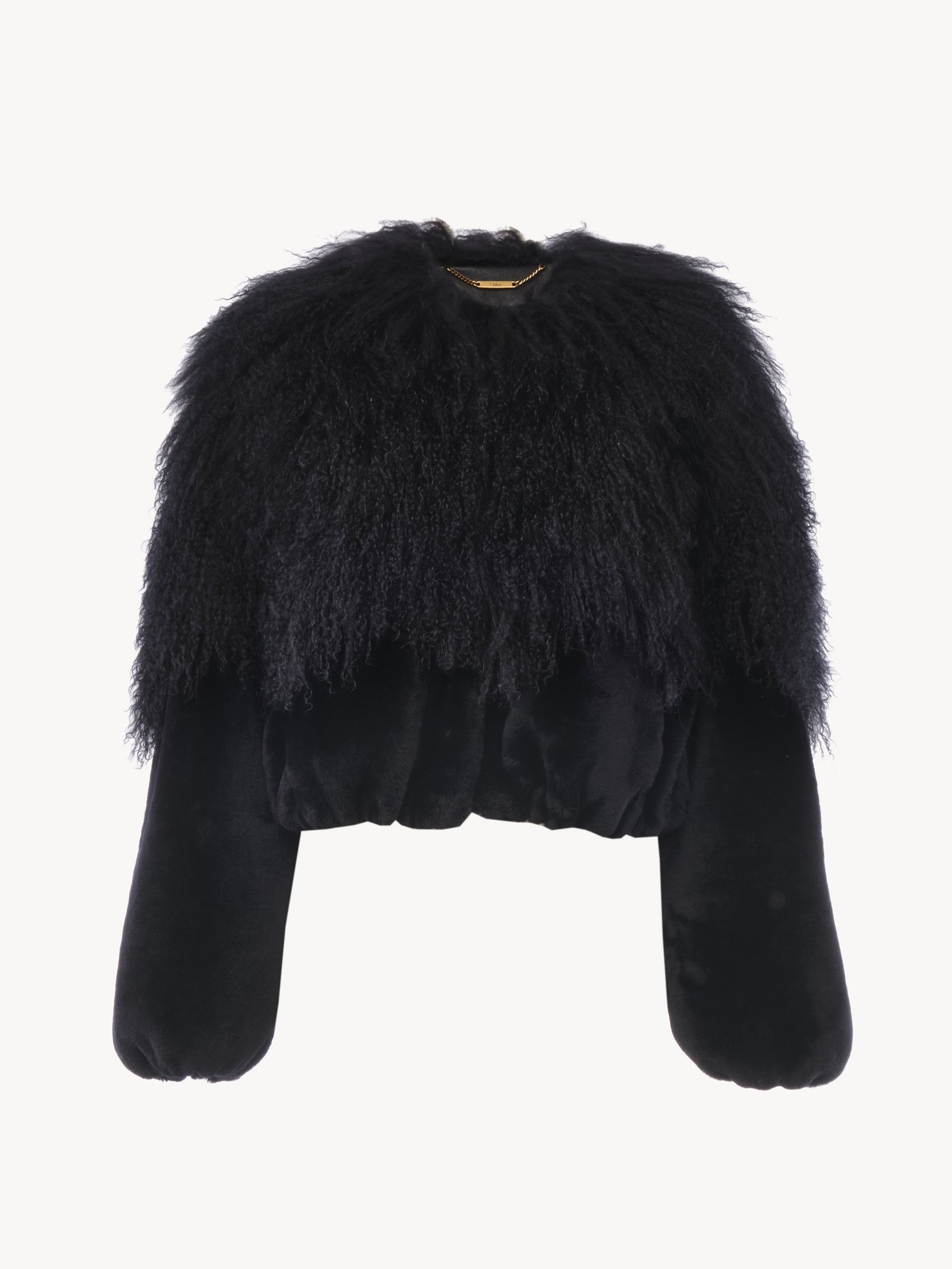 Cropped blouson in shearling Mongolian shearling
Eclipse Blue