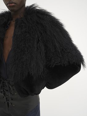 Cropped blouson in shearling Mongolian shearling
Eclipse Blue 