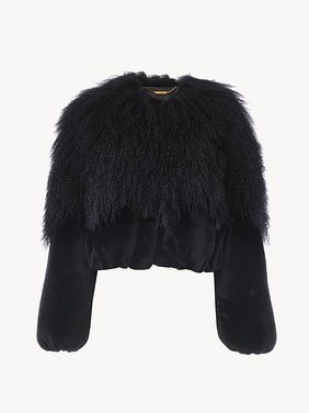 Cropped blouson in shearling Mongolian shearling
Eclipse Blue