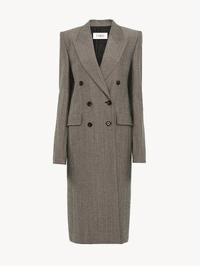 Tailored coat in wool & cotton tweed Lower-impact wool & cotton tweed
Black & White