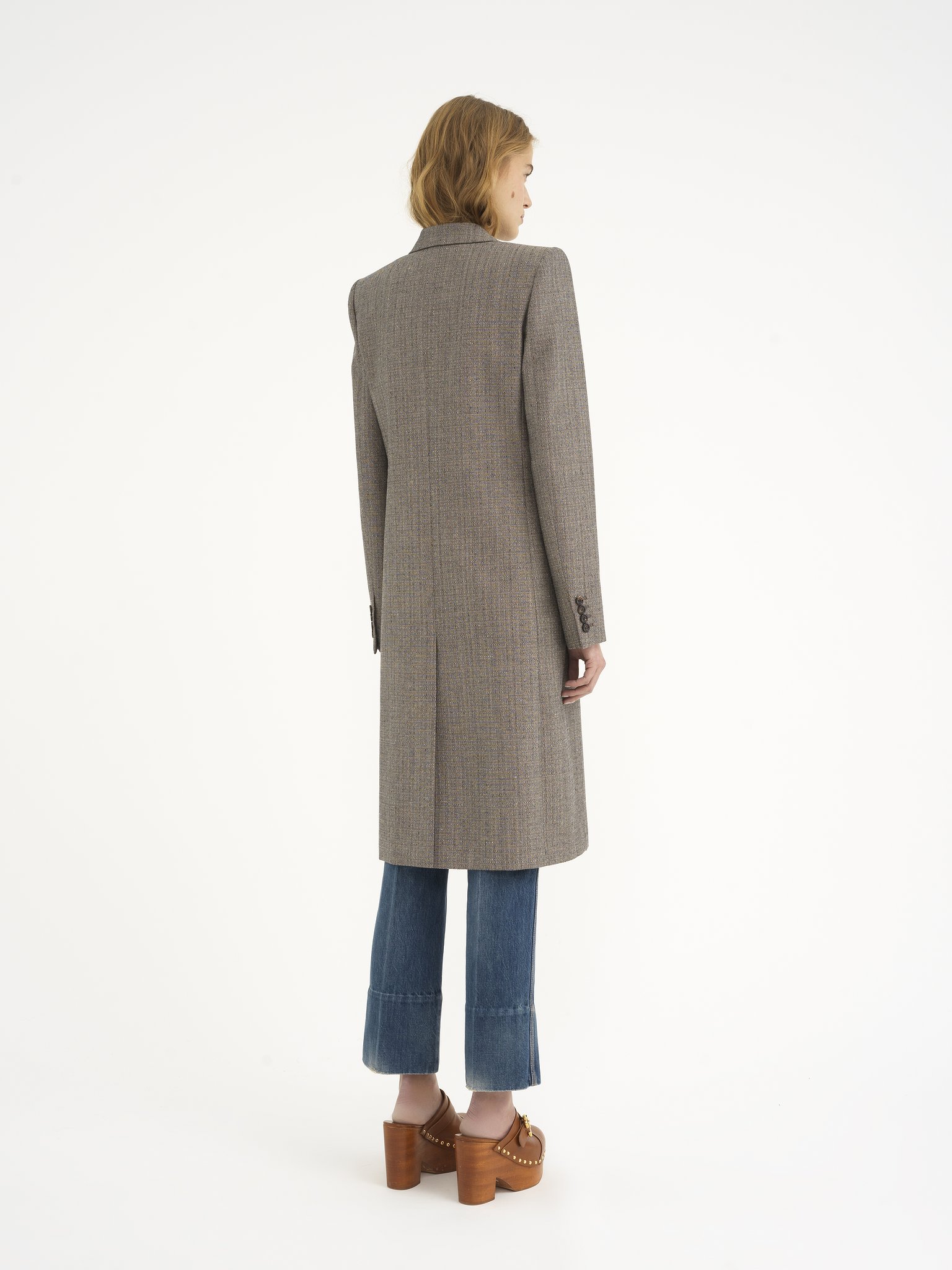 Tailored coat in wool & cotton tweed Lower-impact wool & cotton tweed
Black & White Top view of the product