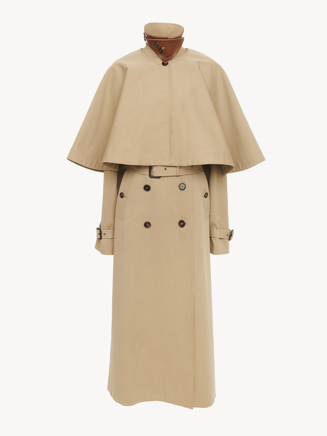 Chloe Classic Trench Coat In Cotton Gabardine With Cape Chloe NL