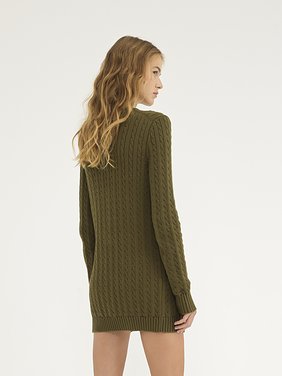 Utilitarian cable-knit cardigan in cotton Organic cotton cable knit
Olive Tree 